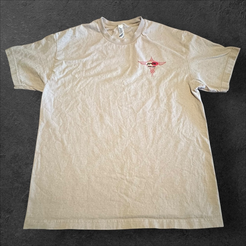 So-Cal‎ Speed Shop T-Shirt Tan Beige Hot Rod Graphic Front Back L